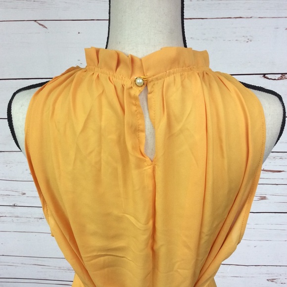💛HP SMALL MEDIUM Yellow Gold Sheer Mini Dress - Picture 2 of 3
